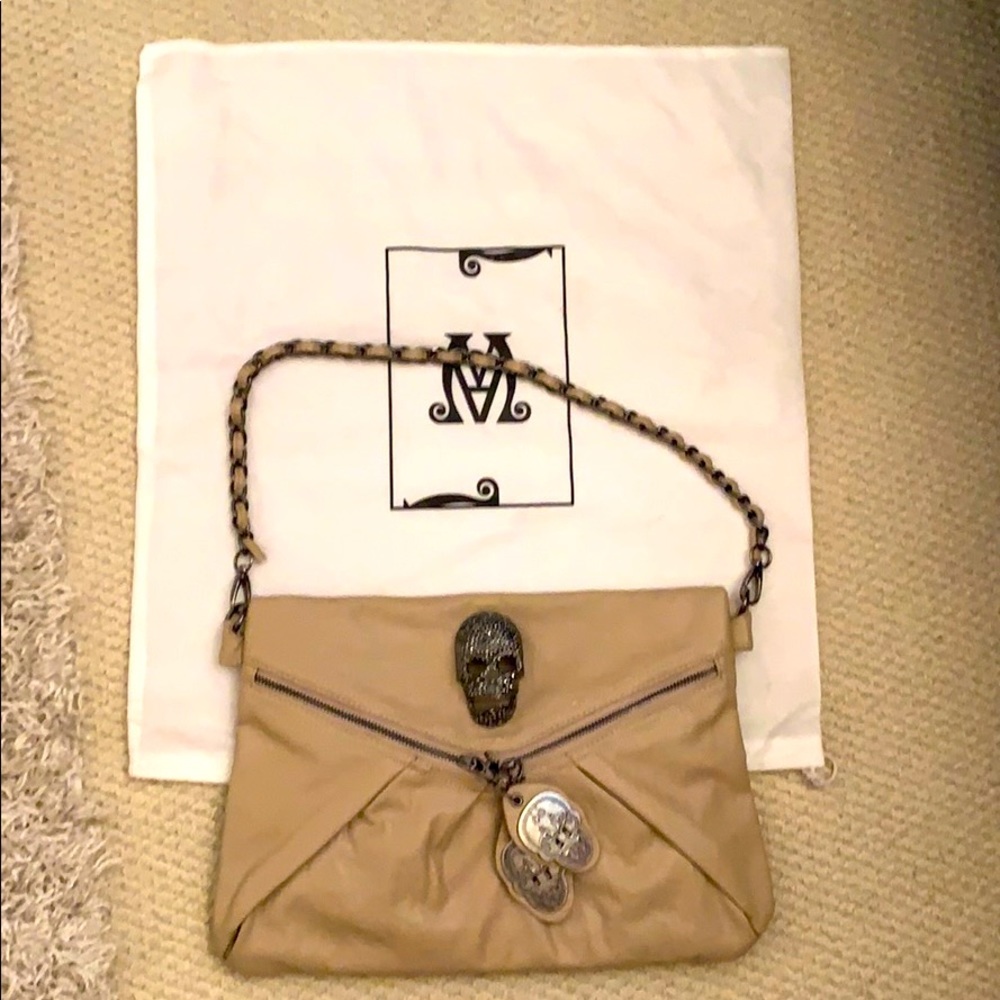 Never used pleather handbag with skull detailing